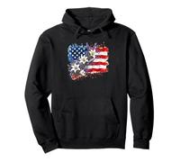 Vintage Lavender Lillies US Flag American Banner USA Freedom Pullover Hoodie