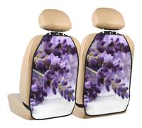 Vintage Lavender Printed,2 Pack Car Seat Kick Mats Back Seat Protector Durable Back Seat Organiser