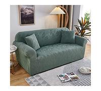 Vintage Leaf Pattern Left Side Stretch Sofa Cover Military Green Polyester Slipcover for 2 Seater Couches Elastic Sofa Protector Home Decor Furniture Cover