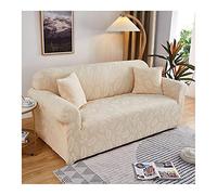 Vintage Leaf Pattern Stretch Sofa Cover Beige 2 Seater Couch Protector Elastic Fabric Armchair Slipcover Polyester Furniture Cover for Living Room Decor
