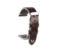 Vintage Leather Brown Handmade Watch Strap 18mm 19mm 20mm 22mm Band Crack Pattern Wristband Belt Quick Release Bar(Coffee,18mm)