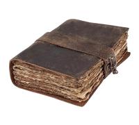 Vintage Leather Journal Rustic Brown A5 Notebook 200 Pages Leather Bound Book Of Shadows Art Journal Travel Notebook Sketchbook Recipe notebook (25.4 x 17.78 Cm)