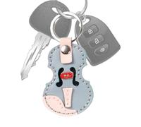 Vintage Leather Keychain Lightweight Portable Decorative Violin Pendant