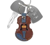 Vintage Leather Keychain,Multipurpose Violin Keychain Making Kit | Stylish Bag Accessories, Decorative Pendant for Wallet, Dark Brown, Refer to description