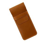 Vintage Leather Pen Organizer Fountain Pen Case Multi Pockets Portable Storage for Men Women Office Leather Pen Sleeve, Brown