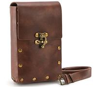 Vintage Leather Small Waist Bag, Renaissance Style Belt Pouch for Cell Phone & Essentials, Perfect for Casual Hiking & Travel, Brown