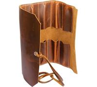 Vintage Leather Tool roll up Pouch, Portable Wrench roll for Barbers,Woodworker,Painter,Chisel Tool (Full Grain Leather) (10 Slot)