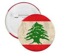 Vintage Lebanon Flag Novelty Buttons & Pins Lightweight Tinplate Lapel Badges Brooches Jewelry Gifts