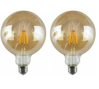 Vintage LED E27 Bub, Edison G125 8W Dimmable Screw Bulb, LED Filament Warm White 2700K Amber Glass Light 800 Lumen Large Globe , Retro Style Old Fashioned Bulb, 220V CRI>90, ,90% Energy Saving