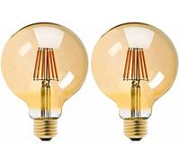 Vintage LED Filament Bulb G95 (φ95mm) 8W Dimmable Decorative Large Globe LED Filament Bulb, E27 Screw Base, Warm White 2200K, 70WEquivalent, 750lm, Pack of 2 (Amber)