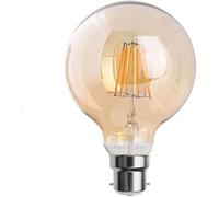 Vintage LED Light Bulb, B22 Bayonet Cap 8W (60W Equivalent) G125 Large Globe LED Filament Bulb,2700K Warm White CRI>90 450 Lumen, Amber Glass, Dimmable Old Fashioned Bulb, 90% Energy Saving,Pack of 1