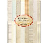 Vintage Ledger Paper Collection: 20 sheets of vintage ledger papers for bookmaking, junk journaling and other paper crafting projects (Vintage Papers for Collage and Paper Crafting)