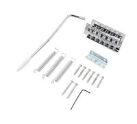 Vintage Left Handed Zinc Alloy Electric Guitar Tremolo Bridge Set, 52.5mm String Spacing, Push in Tremolo Arm, Retro Bent Saddle for ST Guitars, Upgrade Your Guitar with sturdy