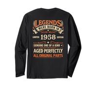 Vintage Legends Born on Year 1958 Years Old Long Sleeve T-Shirt