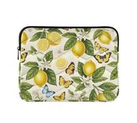 Vintage Lemon Cream Top-Zip Computer Sleeve with Soft Velvet Lining | Stylish Laptop Sleeve for Working Professionals during Business Travel, Sized for Medium
