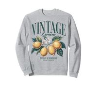 Vintage Lemon Print Women Men Chic Retro Fruit Lover Graphic Sweatshirt