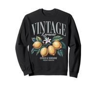 Vintage Lemon Print Women Men Chic Retro Fruit Lover Graphic Sweatshirt