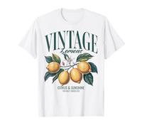 Vintage Lemon Print Women Men Chic Retro Fruit Lover Graphic T-Shirt