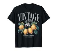 Vintage Lemon Print Women Men Chic Retro Fruit Lover Graphic T-Shirt