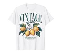 Vintage Lemon Print Women Men Chic Retro Fruit Lover Graphic Value Graphic T-Shirt