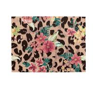 Vintage Leopard Flower Printed,500 Pieces Puzzles for Adults-Wooden Jigsaw Puzzle for Adults Elderly