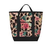 Vintage Leopard Flower Printed,Lunch Bags Large Capacity Insulated Tote Bag For Women Men Work Picnic Travel