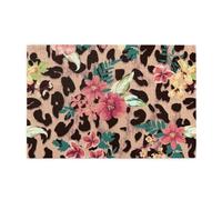 Vintage Leopard Flower Printed1000 Piece Jigsaw Puzzles for Adults, Wooden Jigsaw Puzzle