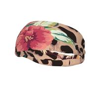 Vintage Leopard Flower PrintedHair Bands for Men Woman Headband Running Headband Sweat Wicking Gym