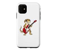 Vintage Leopard gecko Reptiles Punk Music Playing Guitar Case for iPhone 11