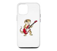 Vintage Leopard gecko Reptiles Punk Music Playing Guitar Case for iPhone 12/12 Pro