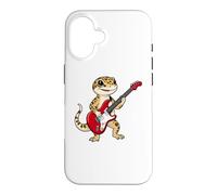 Vintage Leopard gecko Reptiles Punk Music Playing Guitar Case for iPhone 16