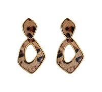Vintage Leopard Print Earrings for Women Dangling 18k Gold-Tone Plated Statement Dangle Drop Earring Bohemian Style 80/90s Fashion Trendy Maillard Costume Y2K Animal Print Jewelry