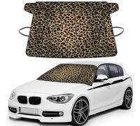 Vintage Leopard Print Skin Fur, Car Windshield Cover, Protective Windscreen Cover - Snow Ice Sun UV Dust Water Resistant - Fit for Most Cars