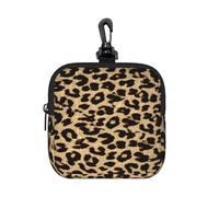 Vintage Leopard Print Skin Fur, Square Zipper Storage Bag, Neoprene Coin Purse, Small Wallets, Change Pouch, Change Purse