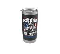 Vintage Let Me Know If My Biceps Get in Your Way Workout Stainless Steel Insulated Tumbler