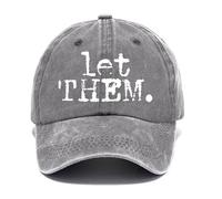 Vintage Let Them Hat Let Them Typography Baseball Caps Grey