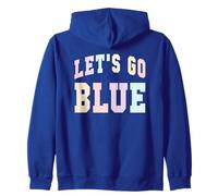 Vintage LET'S GO BLUE Team Spirit Week War Game Day Italy Zip Hoodie