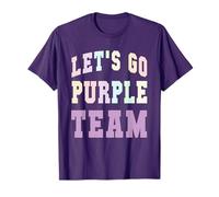 Vintage Let's GO Purple Motivational Game Day Spirit Week T-Shirt