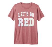 Vintage Let's GO RED Summer Camp War Game Day Tournament Premium T-Shirt
