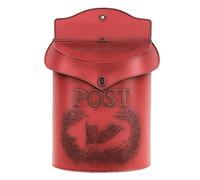 Vintage Letter Box Wall Mounted Postbox Traditional Post Mailbox Post Letterbox for Home Classic Mail Boxes with Lift-Up Lid, 40×24 cm Decorative Outdoor for Porch/Garden Gate/Front Door (Red)