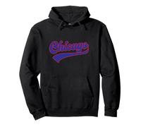 Vintage Letter Chicago Old School Pullover Hoodie