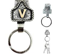 Vintage Letter Keychain,Western Cowboy A-Z Initial Keychains Clip Key, 26 Letters Handmade Letter Key Holder, Personality Metal Key Chain for Belt for Belts, Keys, Bags, Jeans (O)