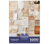Vintage Letter Paper 1000 Piece Jigsaw Puzzle Paper for Adults Handwriting Elements Relax Decor 70x50cm/1000pcs