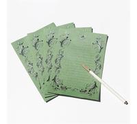 Vintage Letter Papers 20Sheets Luxury Elegant Vintage Retro Cute Design Writing Stationery Paper Pad Letter Creative Bronzing Wreath Paper Letter(Green)