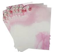 Vintage Letter Papers 24pcs Letter Papers Traditional Chinese Style Flowers Pattern Letter Paper Stationery Letter Pad Festival Papers Retro(ColorG)