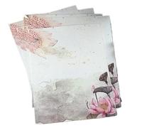 Vintage Letter Papers 24pcs Letter Papers Traditional Chinese Style Flowers Pattern Letter Paper Stationery Letter Pad Festival Papers Retro(B)