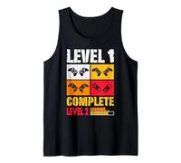 Vintage Level 1 Complete Couple Gamer Funny 1st Anniversary Tank Top