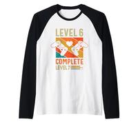 Vintage Level 6 Complete 6 Funny 6th Wedding Anniversary Raglan Baseball Tee