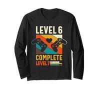 Vintage Level 6 Complete Gamer 6 Years Wedding Anniversary Long Sleeve T-Shirt