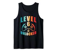 Vintage Level 6 Unlocked Funny Video Gamer 6th Birthday Tank Top